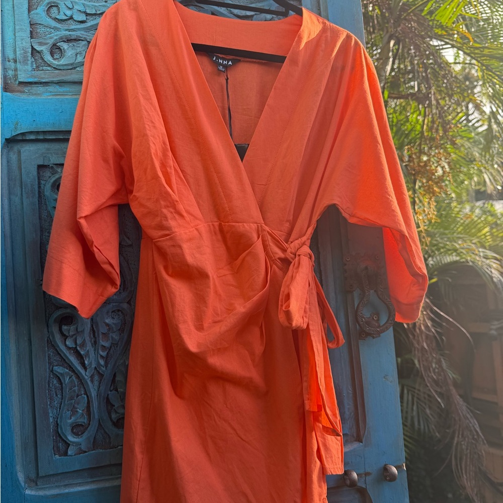 Orange Wrap Dress